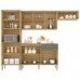 Cozinha Compacta Versalhes 12 Portas 1 Gaveta com Vidro Freijo/Gris - Kits Paraná
