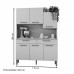 Armário de Cozinha Kit 6 Portas 2 Gavetas Modena Freijó/Vanilla - Kits Paraná