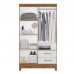 Guarda-Roupa Solteiro 4 Portas Chile, Naturale/Branco - Moval