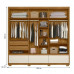 Guarda-Roupa Casal 6 Portas 5 Gavetas Amazonas Freijó/Off White Moval Móveis