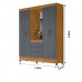 Guarda Roupa Solteiro 4 Portas com Espelho 3 Gavetas Freijo/Cinza Capri - Moval Guarda Roupa Solteiro 4 Portas com Espelho 3 Gavetas Freijo/Cinza Capri - Moval