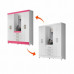 Guarda Roupa Solteiro 4 Portas com Espelho 3 Gavetas Capri Branco/Rosa - Moval