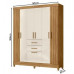 Guarda Roupa Casal Malta com 7 Portas e 2 Gavetas  Freijó/ Off White - Moval Moveis