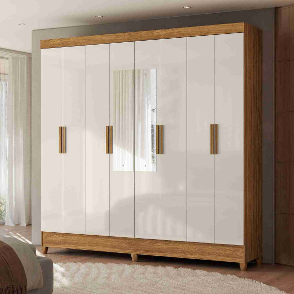 Guarda-Roupa Marajo C/ Espelho Freijo / Off White - Moval Guarda-Roupa Marajo C/ Espelho Freijo / Off White - Moval