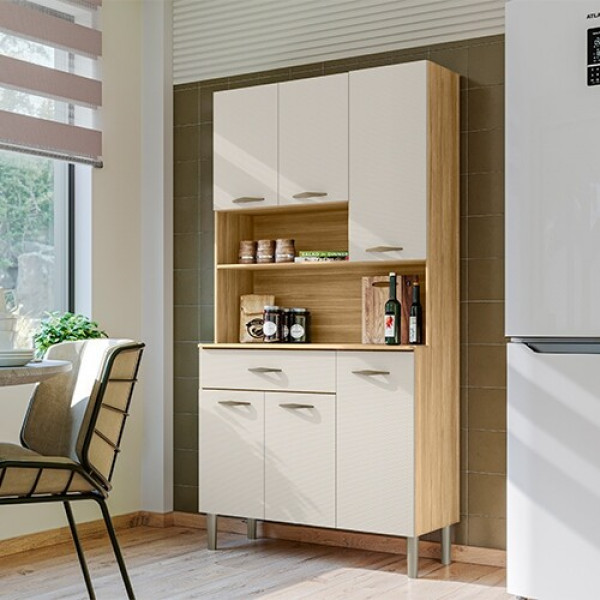 Armário de Cozinha Kit 6 Portas Kits Paraná Apolo Freijo/Soft Armário de Cozinha Kit 6 Portas Kits Paraná Apolo Freijo/Soft