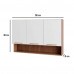 Armário Aéreo Avelã Modulado 3 Portas c/Nicho 120cm Mel/branco - Telasul