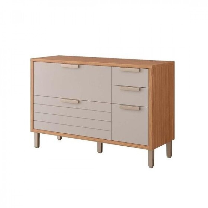 Balcão Eloise 1pt 4gav  120cm MGM  Freijo/Off white
