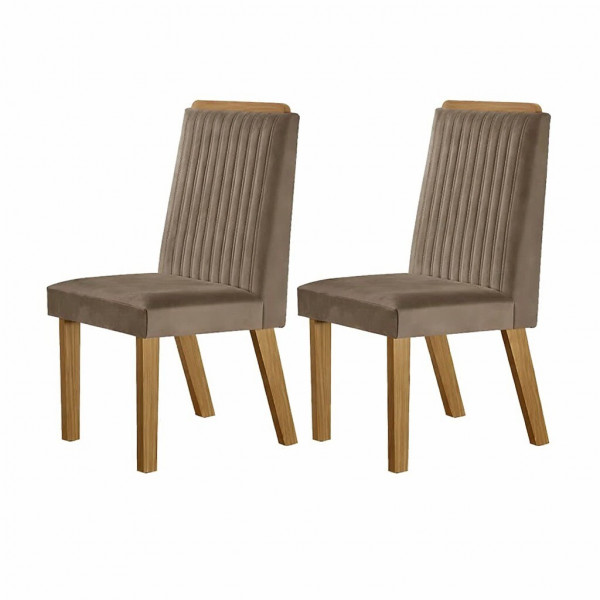 Conjunto de 2 Cadeiras Riviera Capuccino - LJ Moveis Conjunto de 2 Cadeiras Riviera Capuccino - LJ Moveis