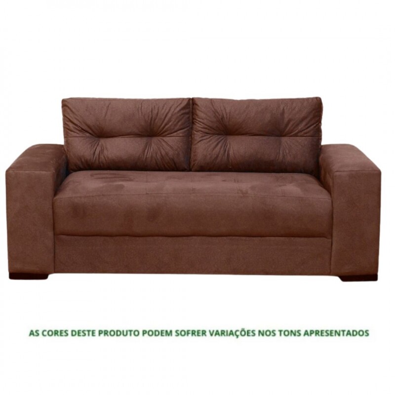 Sofá 3 Lugares Confort Marrom Masterflex