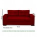 Sofá 3 Lugares Confort Vermelho Masterflex