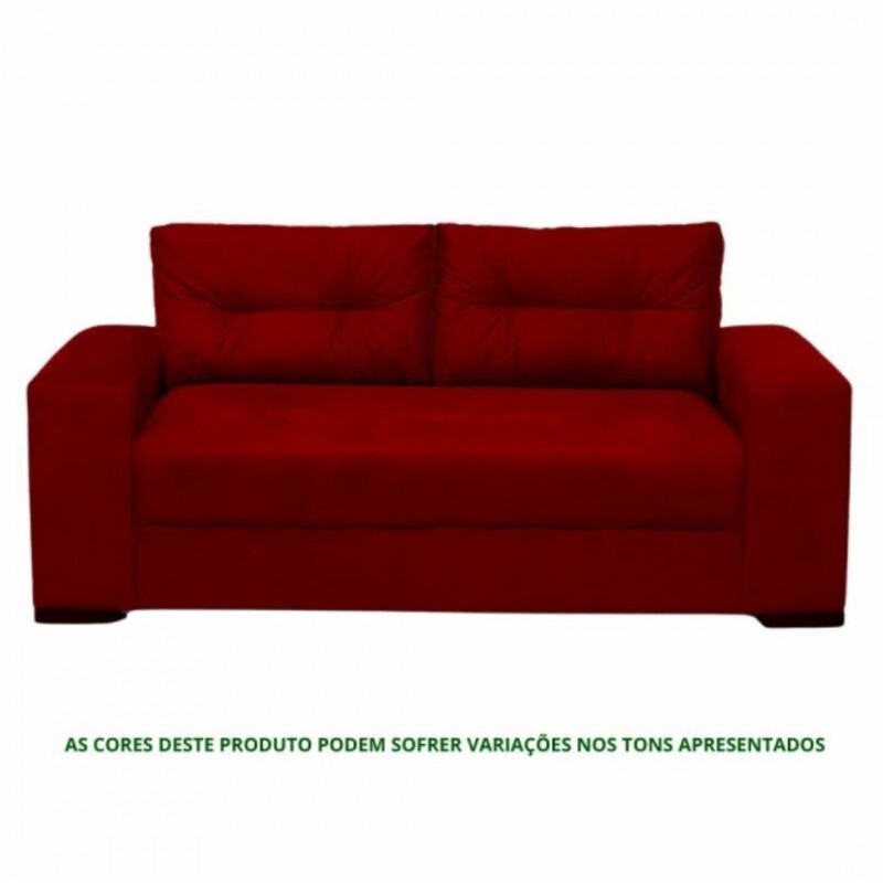 Sofá 3 Lugares Confort Vermelho Masterflex