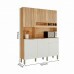 Armário de Cozinha Kit 6 Portas 1 Gaveta em MDF Ronipa Moscato Amendoa/Off White