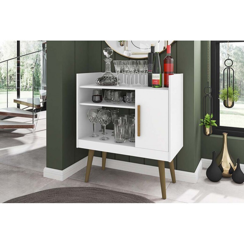Aparador Balcão Buffet Retrô Café ll - Branco - Bechara