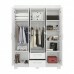 Guarda-roupa Nt6015 com 6 Portas e 2 Gavetas Branco/Rosa 