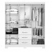 Guarda Roupa Solteiro 4 Portas 3 Gavetas NT5015 Notável Móveis - Freijó/Off White