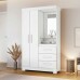 Guarda Roupa Solteiro 2 Portas 3 Gavetas Nt6020 Branco/Rosa Nótável Móveis