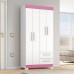 Guarda Roupa NT6010 4pts 2gv Branco New/rosa - Notável Móveis 