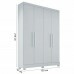 Guarda Roupa Solteiro 4 Portas 2 Gavetas Sergipe Branco - Bianchi Guarda Roupa Solteiro 4 Portas 2 Gavetas Sergipe Branco - Bianchi
