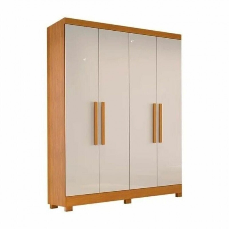 Guarda Roupa Solteiro 4 Portas 2 Gavetas Sergipe Freijo / Off white - Bianchi Guarda Roupa Solteiro 4 Portas 2 Gavetas Sergipe Freijo / Off white - Bianchi