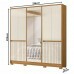 Guarda Roupa Alasca Casal 10pts 4gvt Alasca Freijo/ Off white - Moval