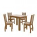 Conj. Mesa Bellagio 108x68cm, c/ 4 Cadeiras Clara, Carvalho/ Off white - Poliman Conj. Mesa Bellagio 108x68cm, c/ 4 Cadeiras Clara, Carvalho/ Off white - Poliman