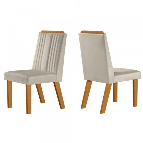 Conjunto de 2 Cadeiras Florença Creme- LJ Moveis Conjunto de 2 Cadeiras Florença Creme- LJ Moveis