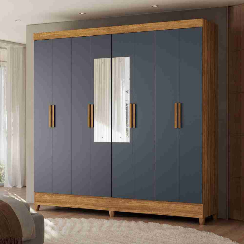 Guarda-Roupa Marajo C/ Espelho Freijo / Cinza - Moval 