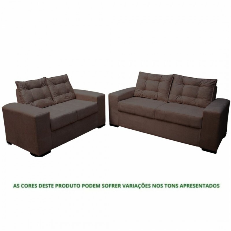 Conjunto de Sofá 2x3 Lugares Torun Marrom Masterflex