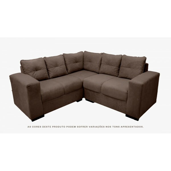 Sofá de Canto 3x2 Lugares Athena Marrom Masterflex