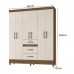Guarda-Roupa Casal 6 Portas Itatiba Castanho/Off White Moval