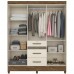 Guarda-Roupa Casal 6 Portas Itatiba Castanho/Off White Moval